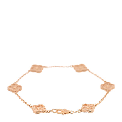 Van Cleef & Arpels 18K Rose Gold 6 Motifs Sweet Alhambra Bracelet 2 of 3