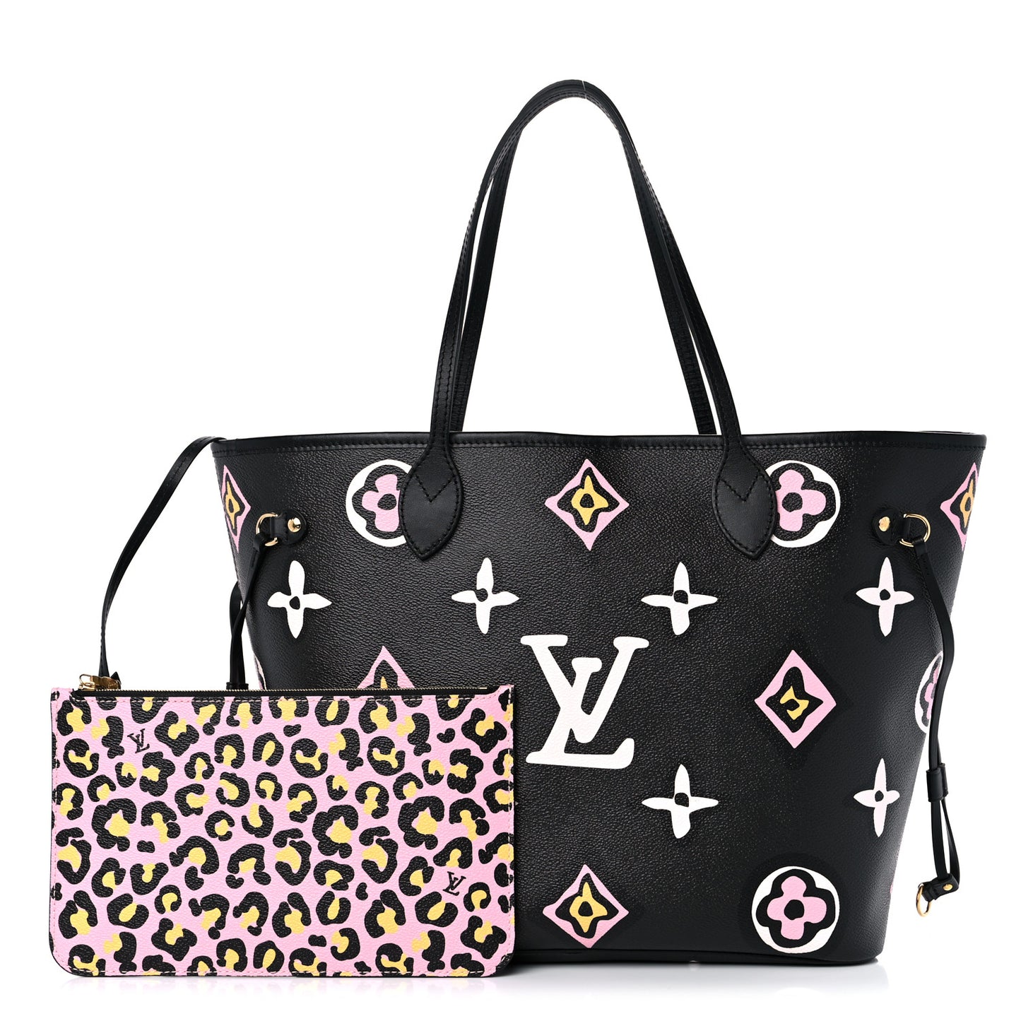 Monogram Giant Wild At Heart Neverfull MM Black