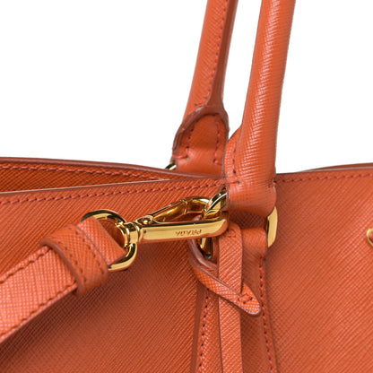 Prada Saffiano Cuir Medium Double Bag Papaya 14 of 19