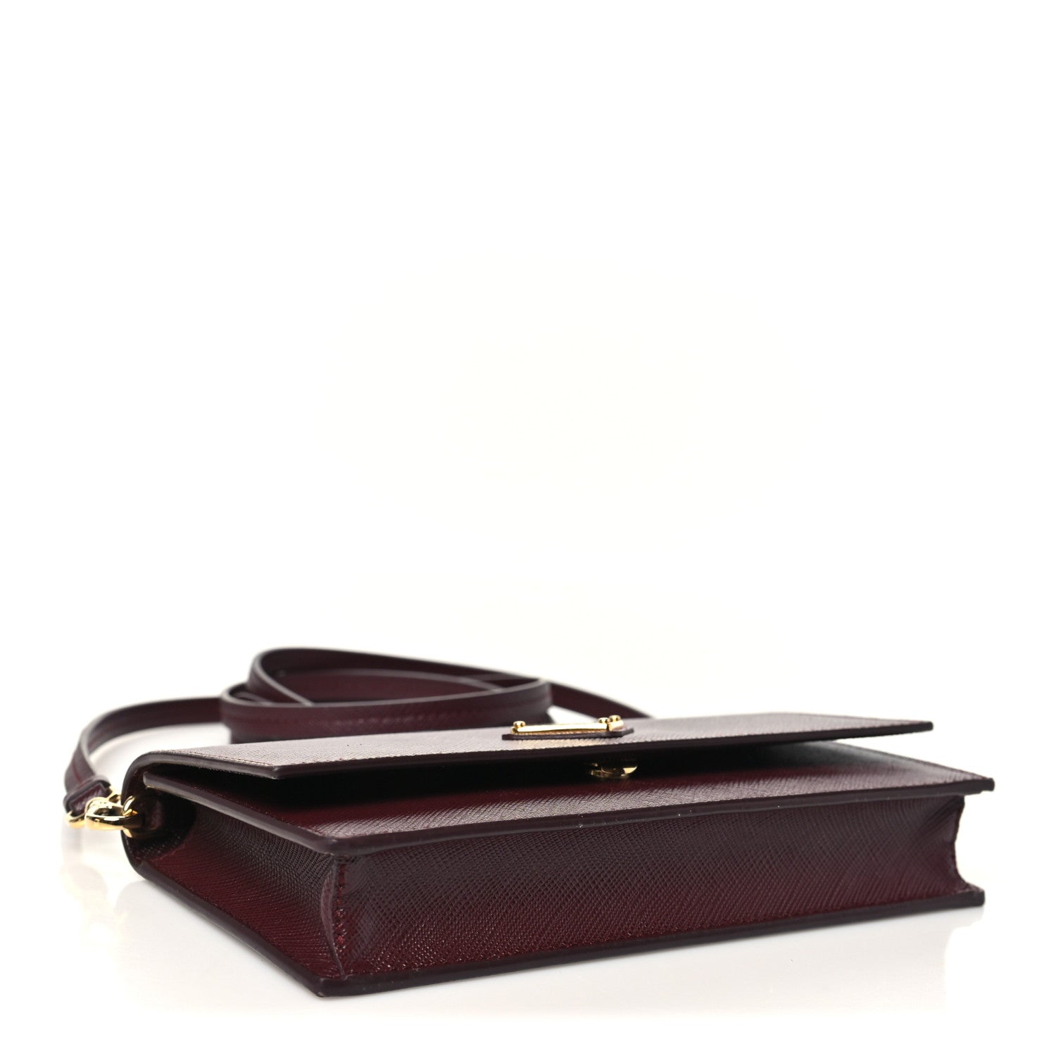 Prada Saffiano Metal Triangle Logo Mini Bag Bordeaux 4 of 10