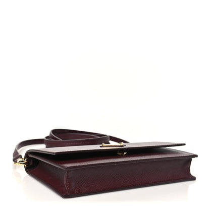 Prada Saffiano Metal Triangle Logo Mini Bag Bordeaux 4 of 10