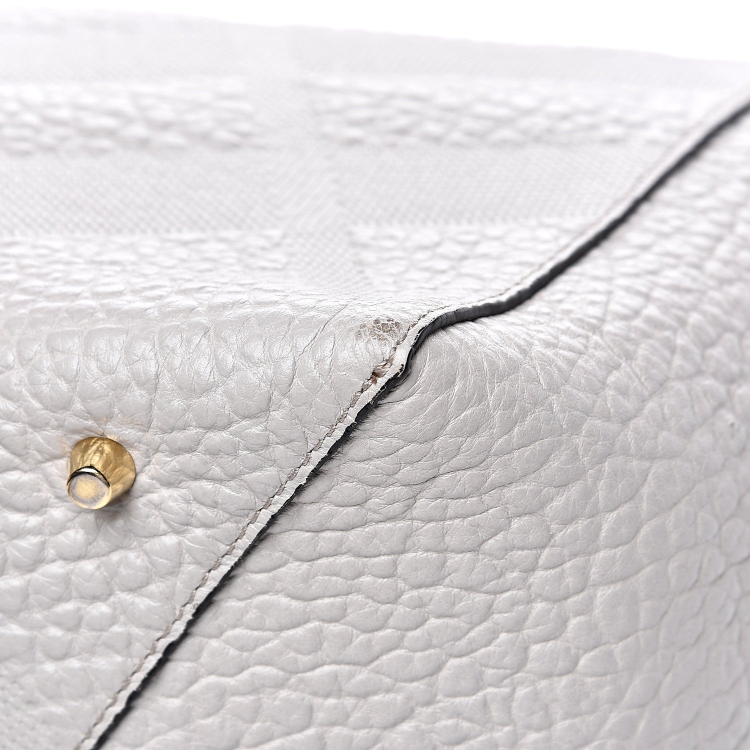 Burberry Signature Grain Calfskin Check Embossed Small Canterbury Tote Stone White 10 of 13