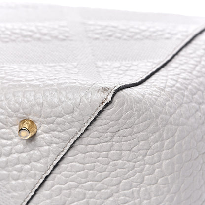 Burberry Signature Grain Calfskin Check Embossed Small Canterbury Tote Stone White 10 of 13