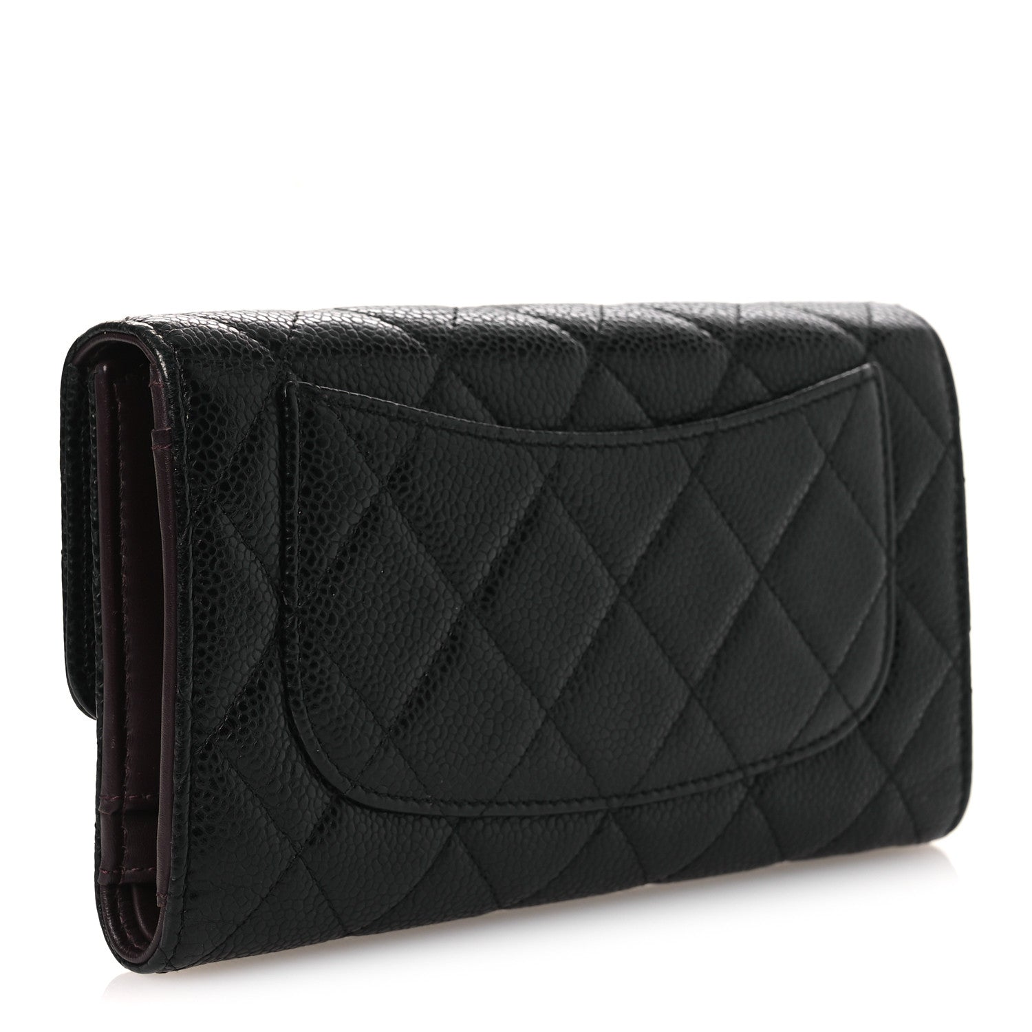 Chanel Caviar Quilted Large Gusset Flap Wallet Black 3 of 12
