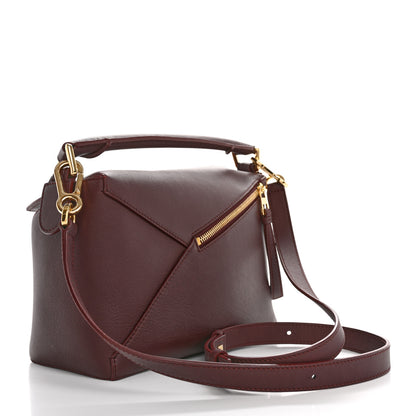 Loewe Soft Grained Calfskin Small Puzzle Edge Bag Dark Burgundy 3 of 13