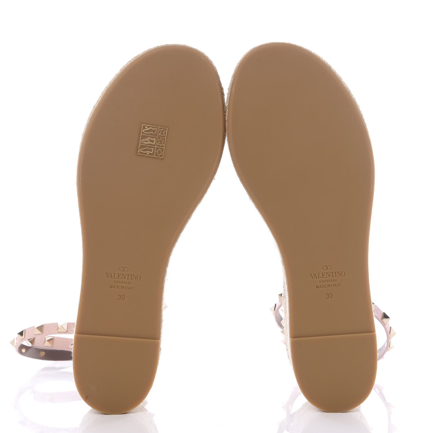 Valentino Garavani Grained Calfskin Rockstud Ankle Wrap Espadrille Flatform Sandals 39 Rose Quartz 8 of 10