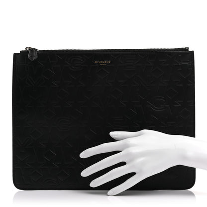 Givenchy Lambskin Star Embossed Large Pouch Black 2 of 7
