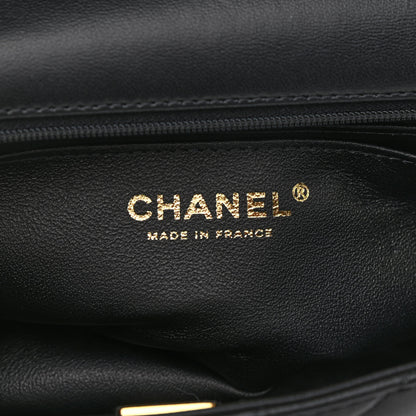 Chanel Lambskin Quilted Mini Top Handle Rectangular Flap Black 6 of 9