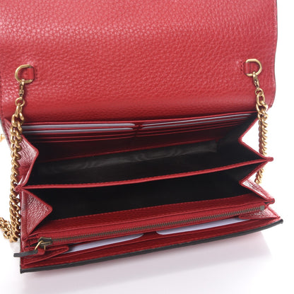 Gucci Calfskin GG Marmont Chain Wallet Vulcanic Red 5 of 7