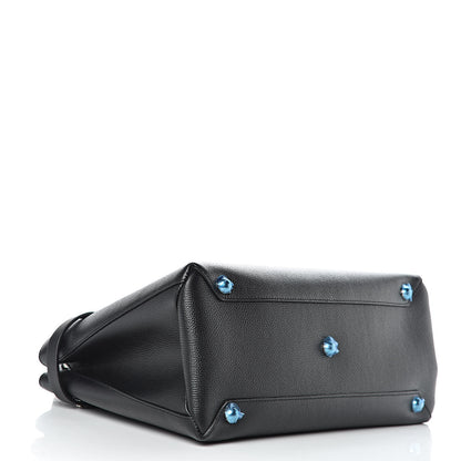 Burberry Derby Calfskin House Check Medium Banner Tote Black 4 of 14