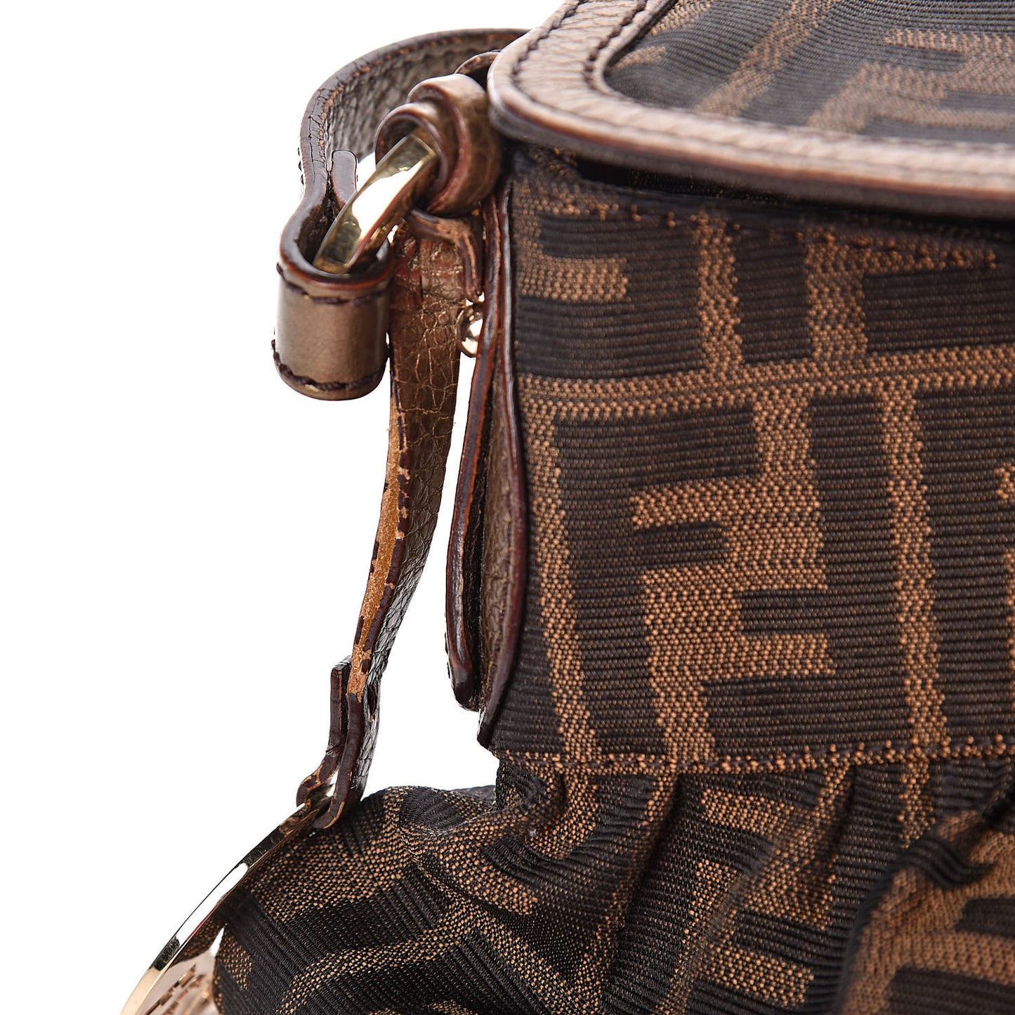 Zucca Laminated Vachetta Small Chef Shoulder Bag Tobacco Bronzo