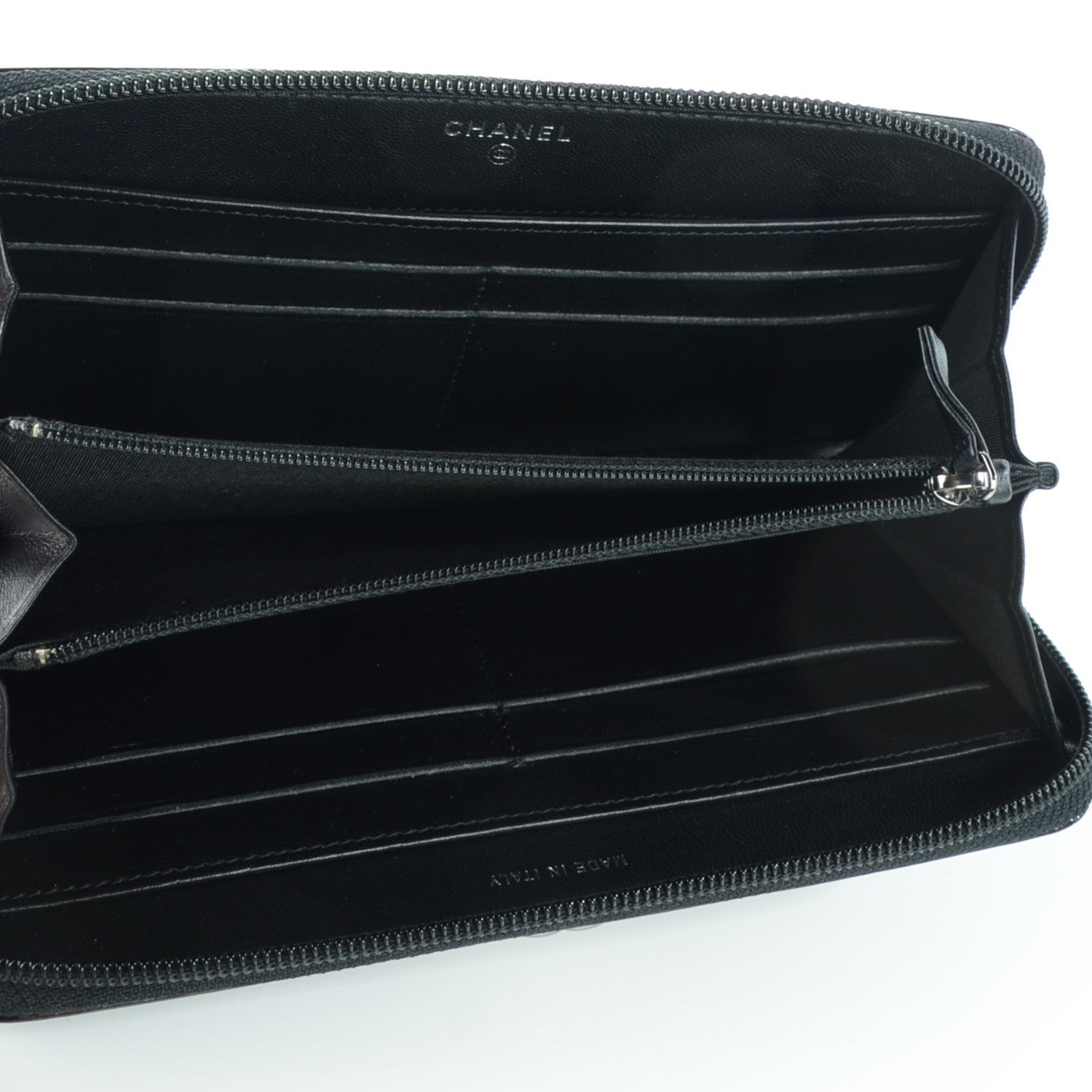Chanel Patent Quilted Boy Zip Around Wallet Black 5 of 8