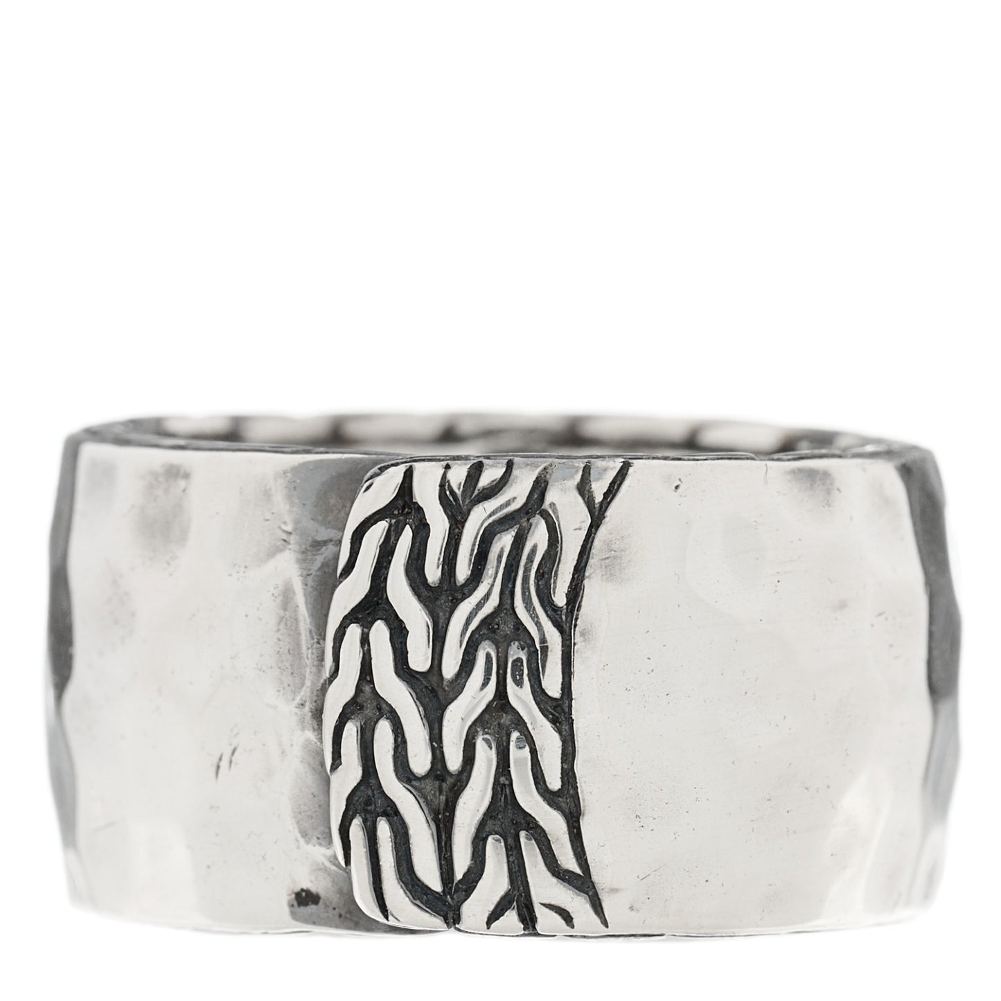 Sterling Silver Palu Hammered Ring 50 5.5