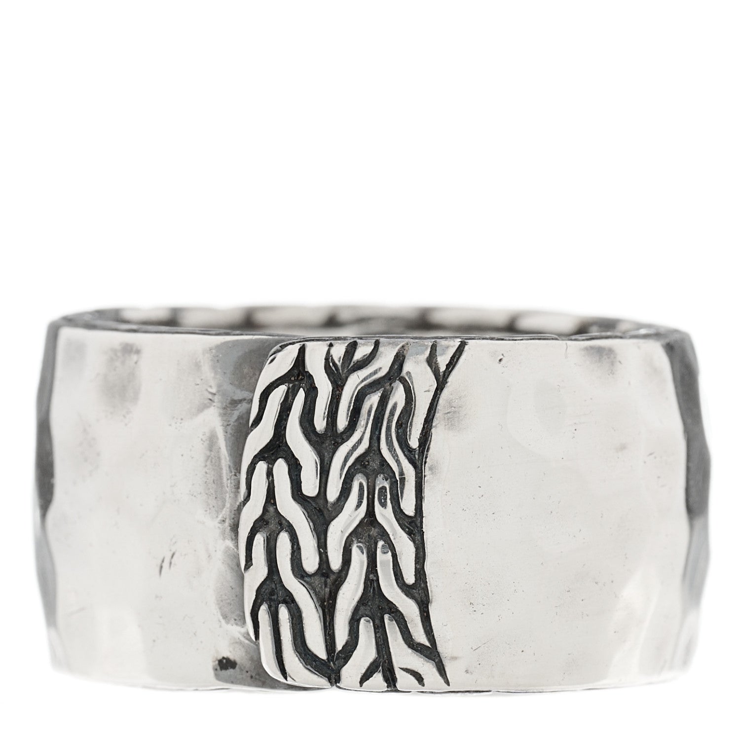 John Hardy Sterling Silver Palu Hammered Ring 50 5.5 1 of 5