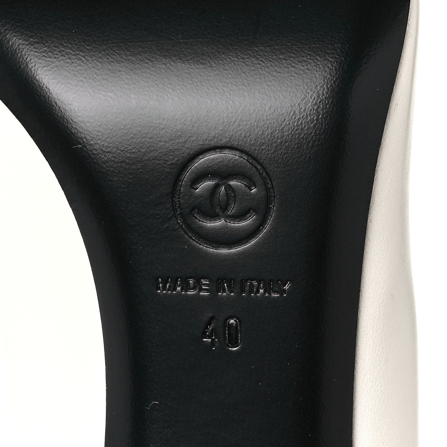 Chanel Lambskin Patent Cap Toe Pearl Pumps 40 Ivory Black 13 of 20