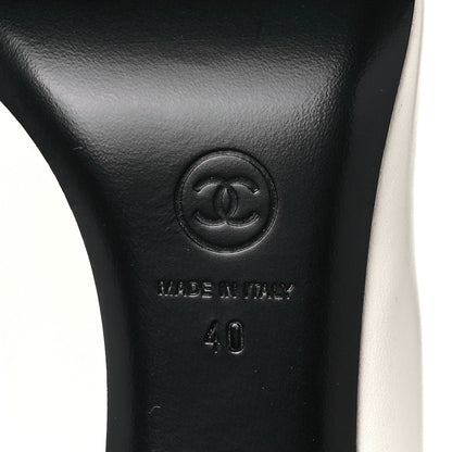 Chanel Lambskin Patent Cap Toe Pearl Pumps 40 Ivory Black 13 of 20
