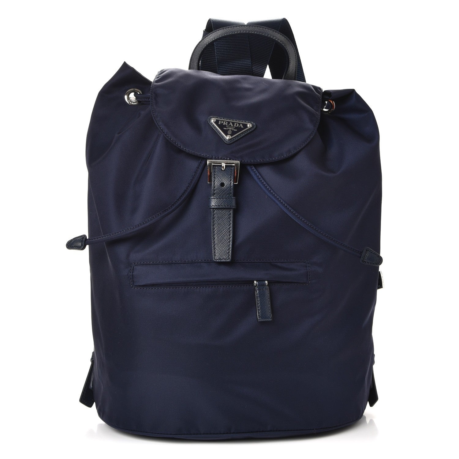 Prada Nylon Vela Saffiano Medium Cinch Backpack Baltico 1 of 8