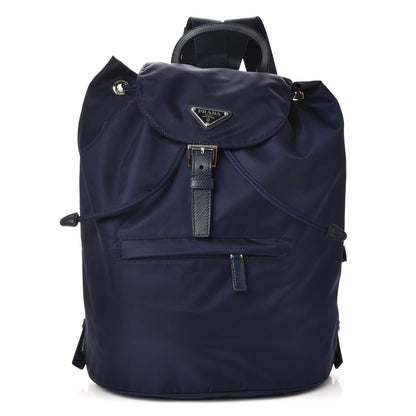 Prada Nylon Vela Saffiano Medium Cinch Backpack Baltico 1 of 8