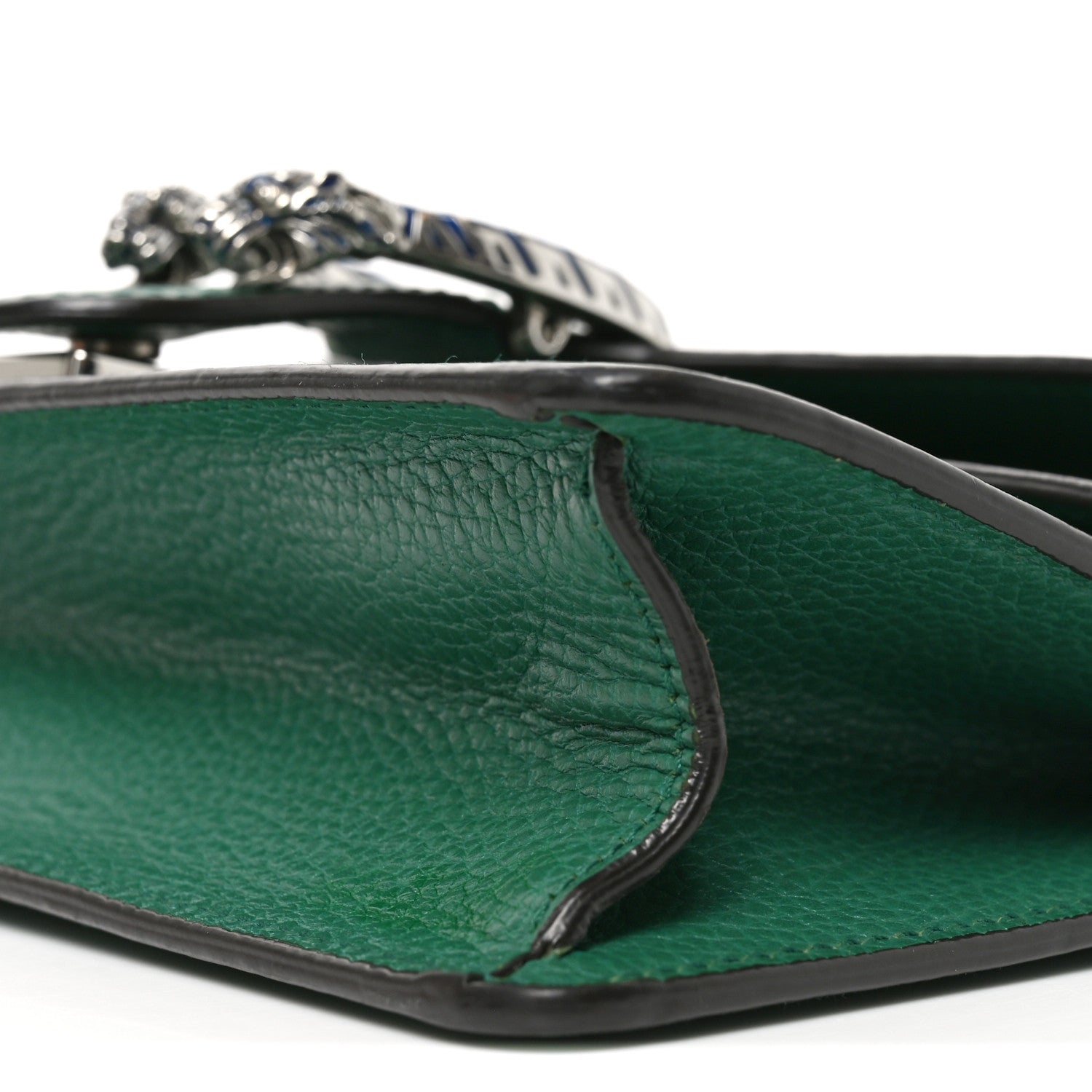 Gucci Dollar Calfskin Enamel Small Dionysus Shoulder Bag Emerald Electric Blue 10 of 11