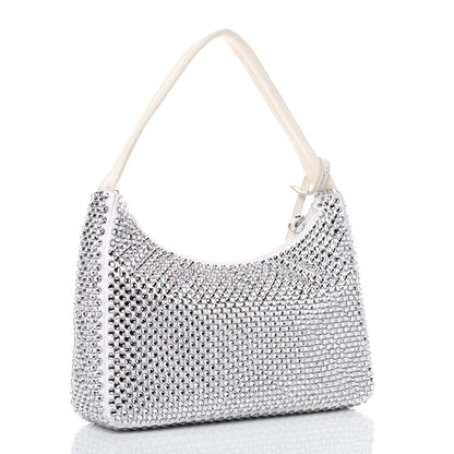 Prada Satin Crystal Mini Re-Edition 2000 Bag White 3 of 11