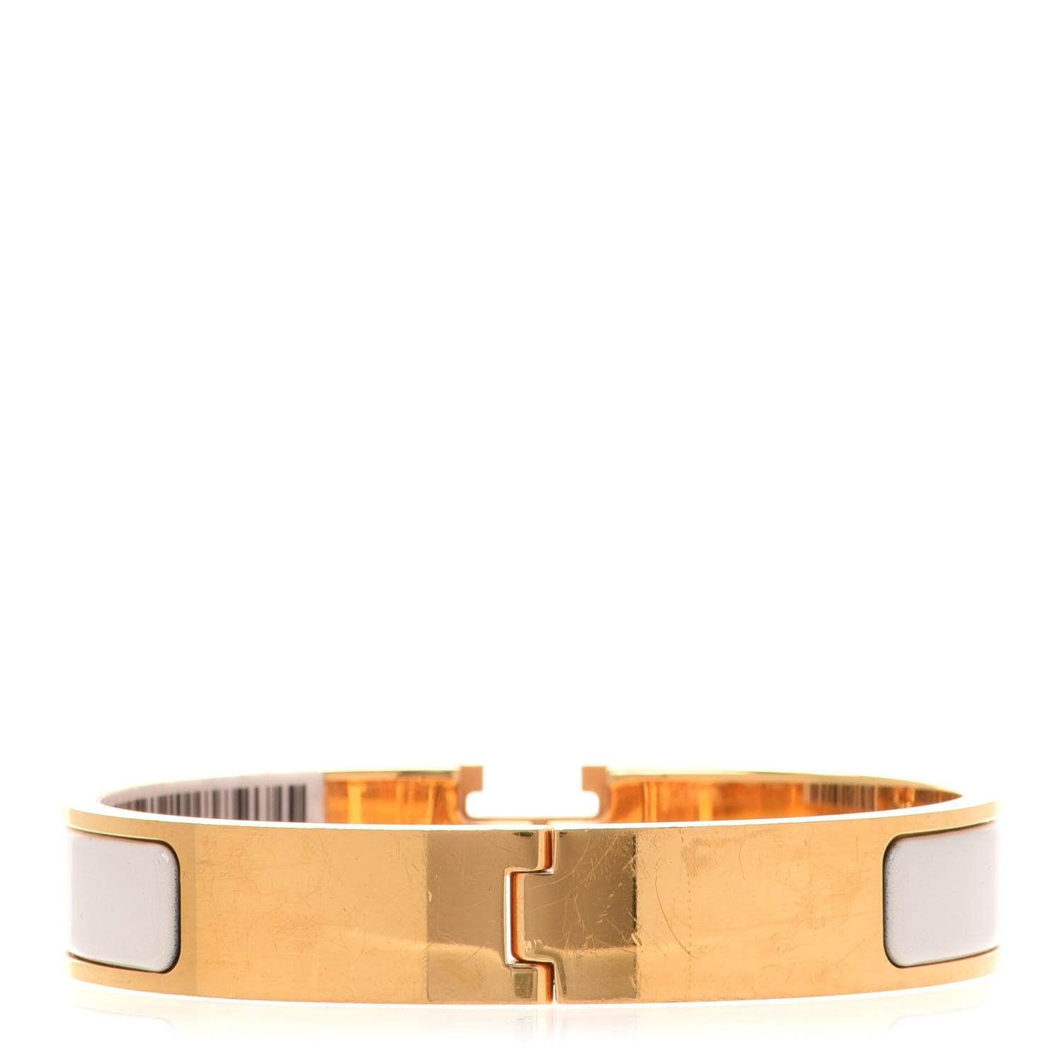 Hermes Enamel Narrow Clic Clac H Bracelet GM Pannacotta 3 of 7