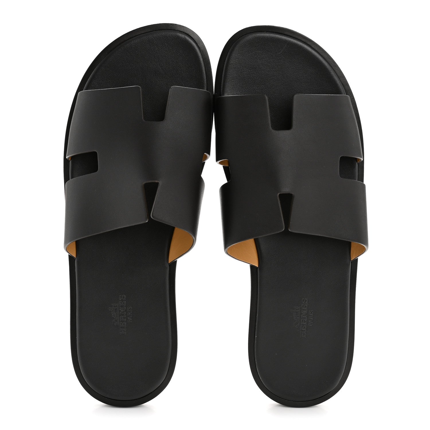 Hermes Calfskin Mens Izmir Sandals 43 Black 2 of 9