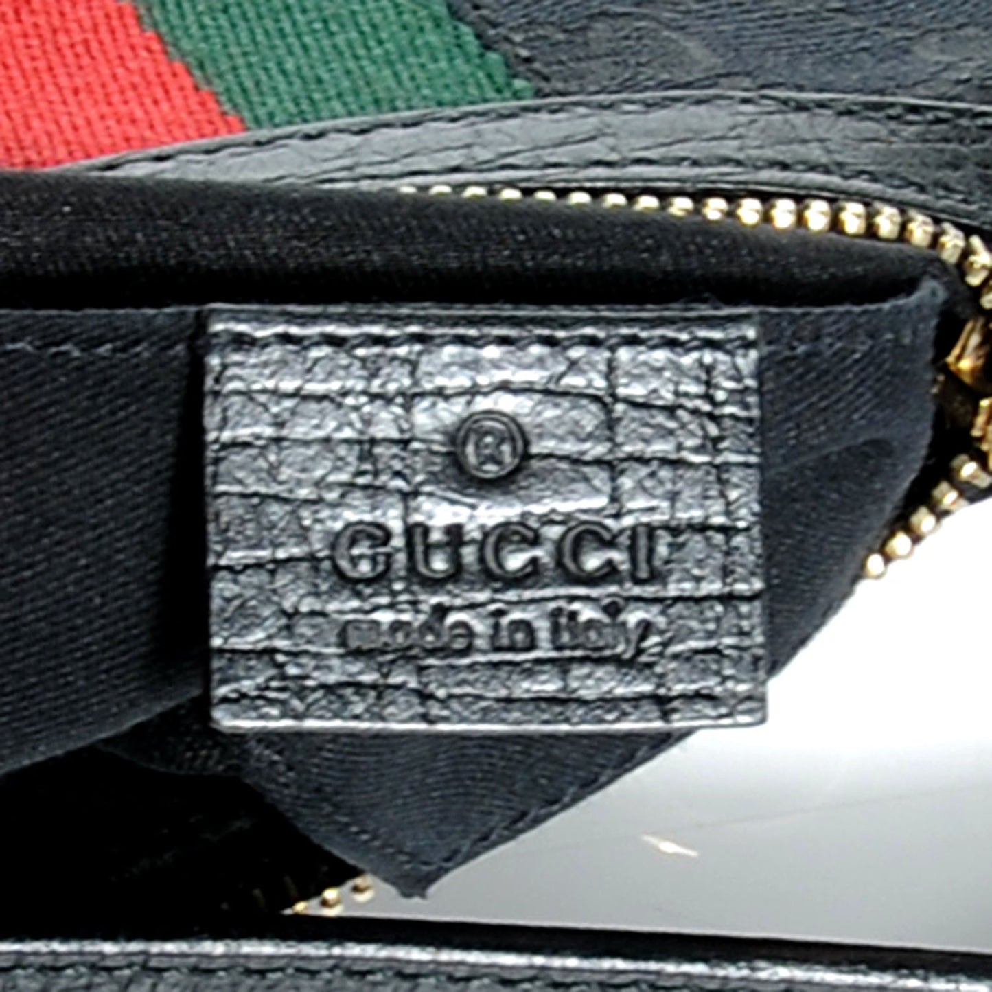 Monogram Small Horsebit Web Handbag Black