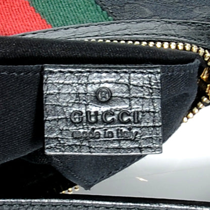 Gucci Monogram Small Horsebit Web Handbag Black 7 of 8