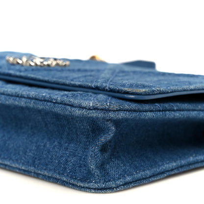 Chanel Denim Quilted Chanel 19 Wallet On Chain WOC Blue 11 of 12