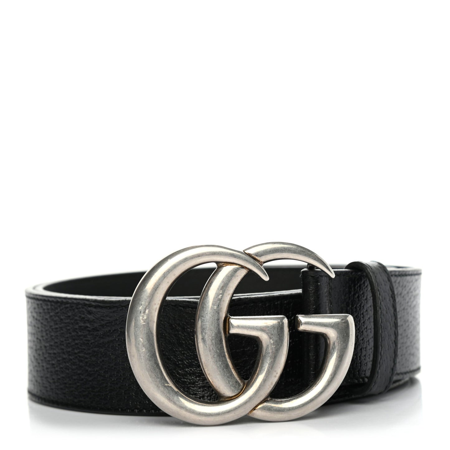 Textured Dollar Calfskin Nickel Double G 40mm Belt 95 38 Black