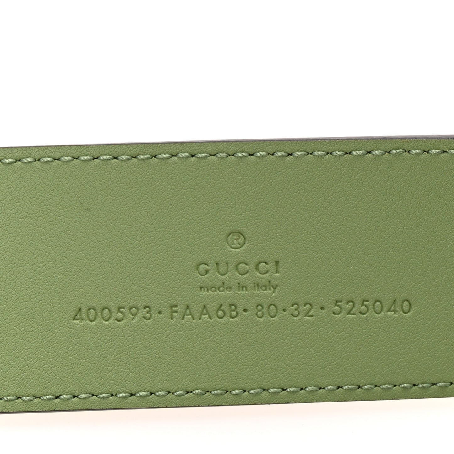 GG Supreme Monogram Plutone Calfskin Enamel Double G 40mm Belt 80 32 Beige Ebony Mystic White Salamander Green