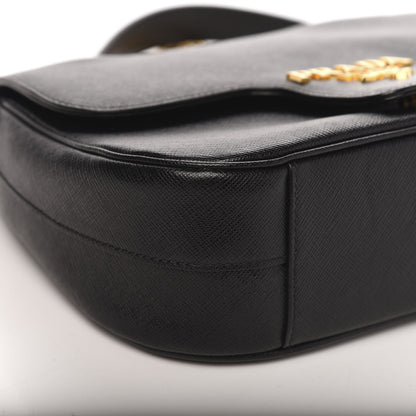Prada Saffiano Flap Shoulder Bag Black 7 of 8