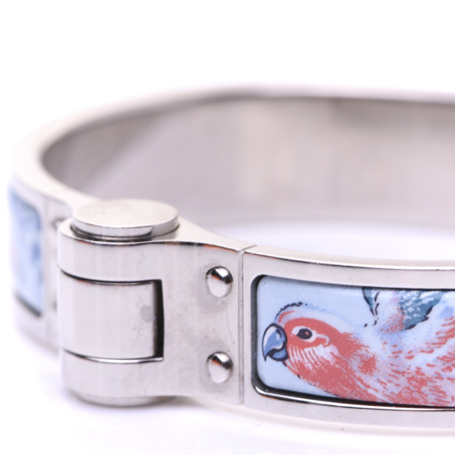 Hermes Enamel Printed Narrow Equateur Hinged Bracelet S 7 of 12