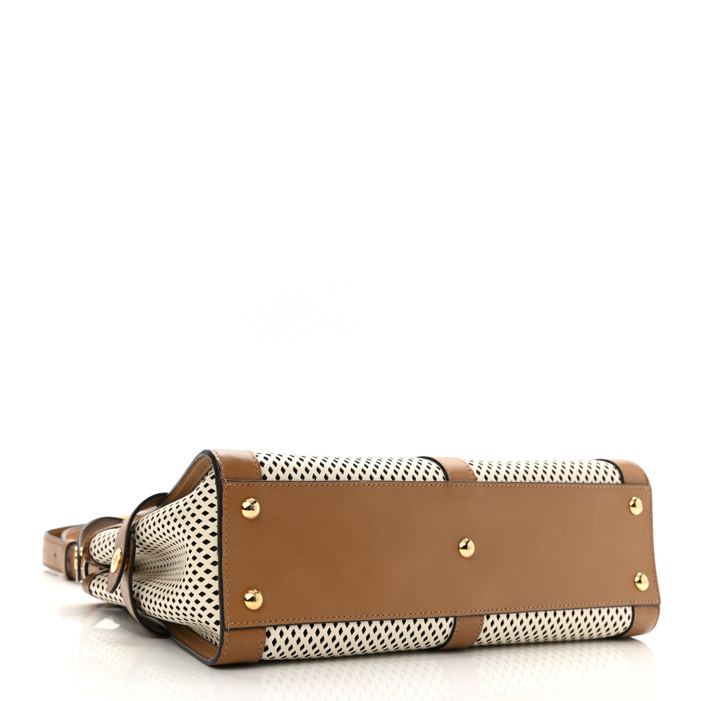 Calfskin Lambskin Perforated Medium Peekaboo Iconic Satchel White