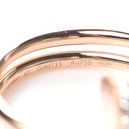 Cartier 18K Pink Gold Diamond Double Juste Un Clou Ring 50 5.25 5 of 6