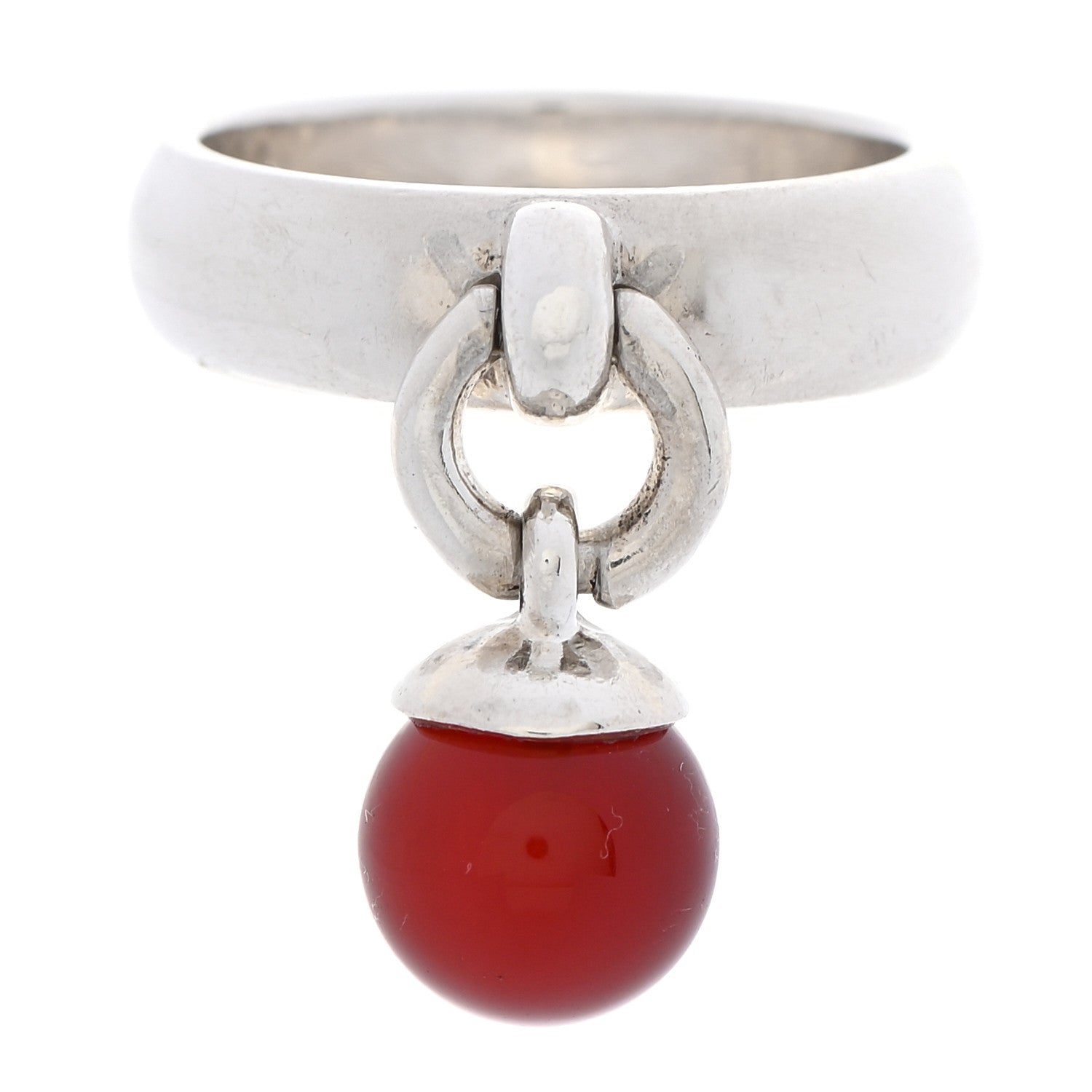 Tiffany Sterling Silver Carnelian Dangle Ring 50 5.5 1 of 6