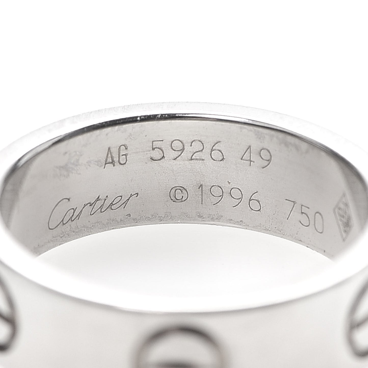 18K White Gold 5.5mm LOVE Ring 49 4.75