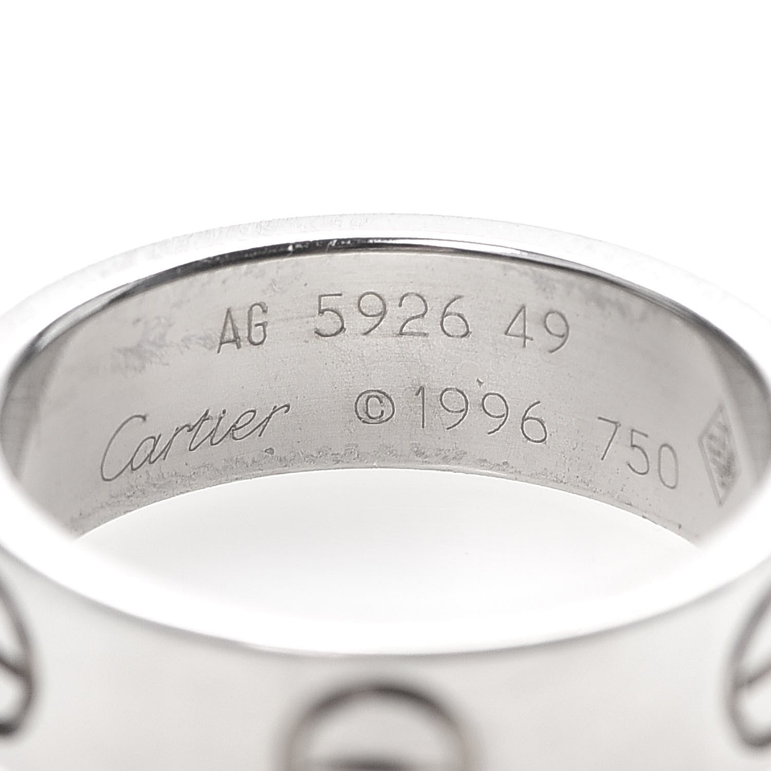 Cartier 18K White Gold 5.5mm LOVE Ring 49 4.75 4 of 4