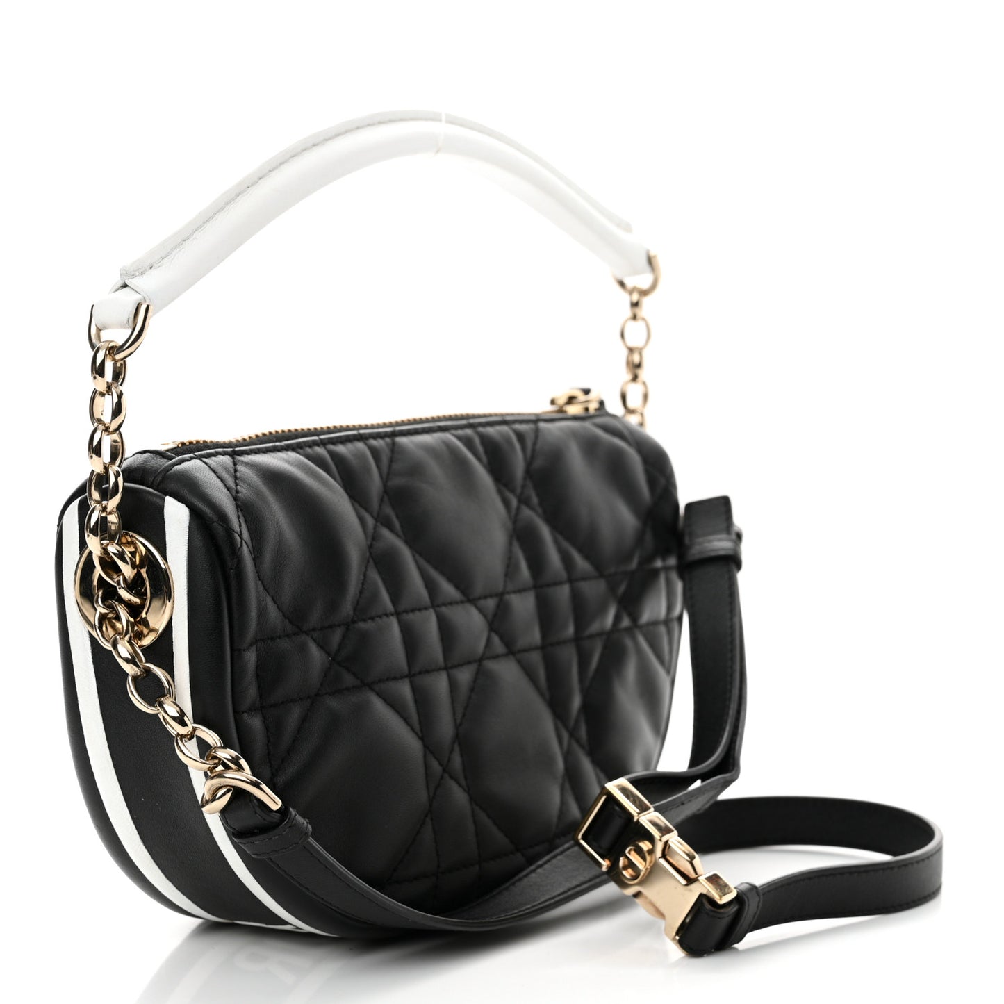Lambskin Cannage Small Dior Vibe Hobo Bag Black