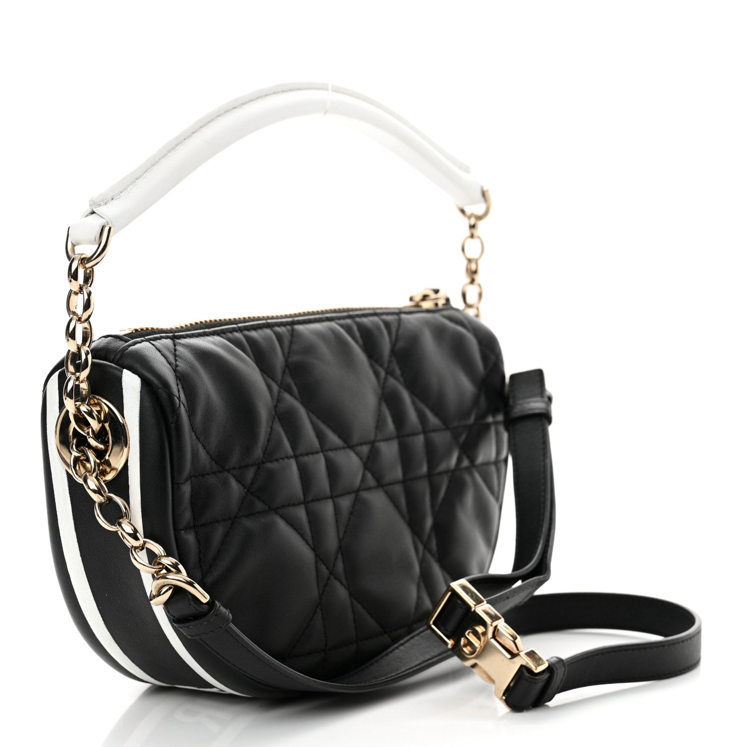 Christian Dior Lambskin Cannage Small Dior Vibe Hobo Bag Black 3 of 11