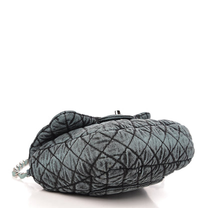 Chanel Washed Denim Quilted Small Denimpression Flap Blue Black 3 of 10