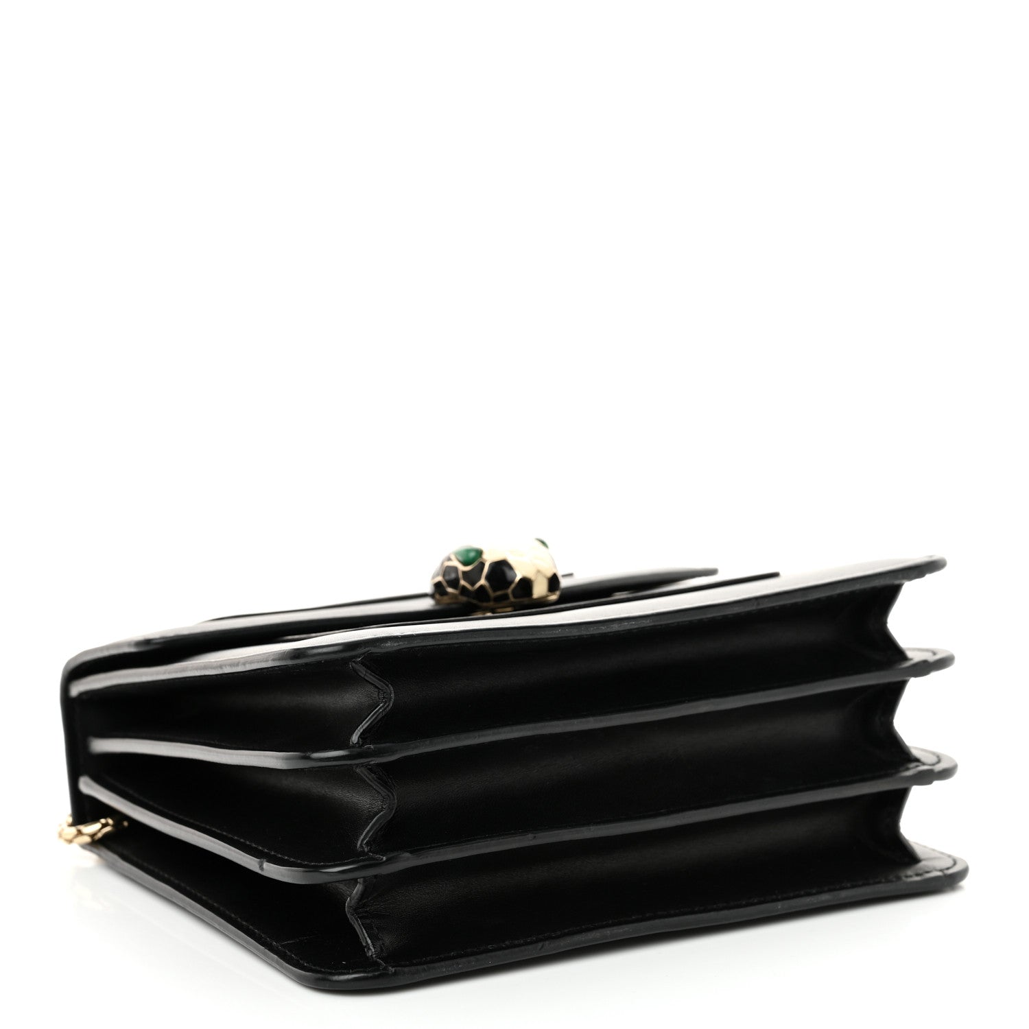 Bulgari Calfskin Serpenti Forever Top Handle Black 5 of 14