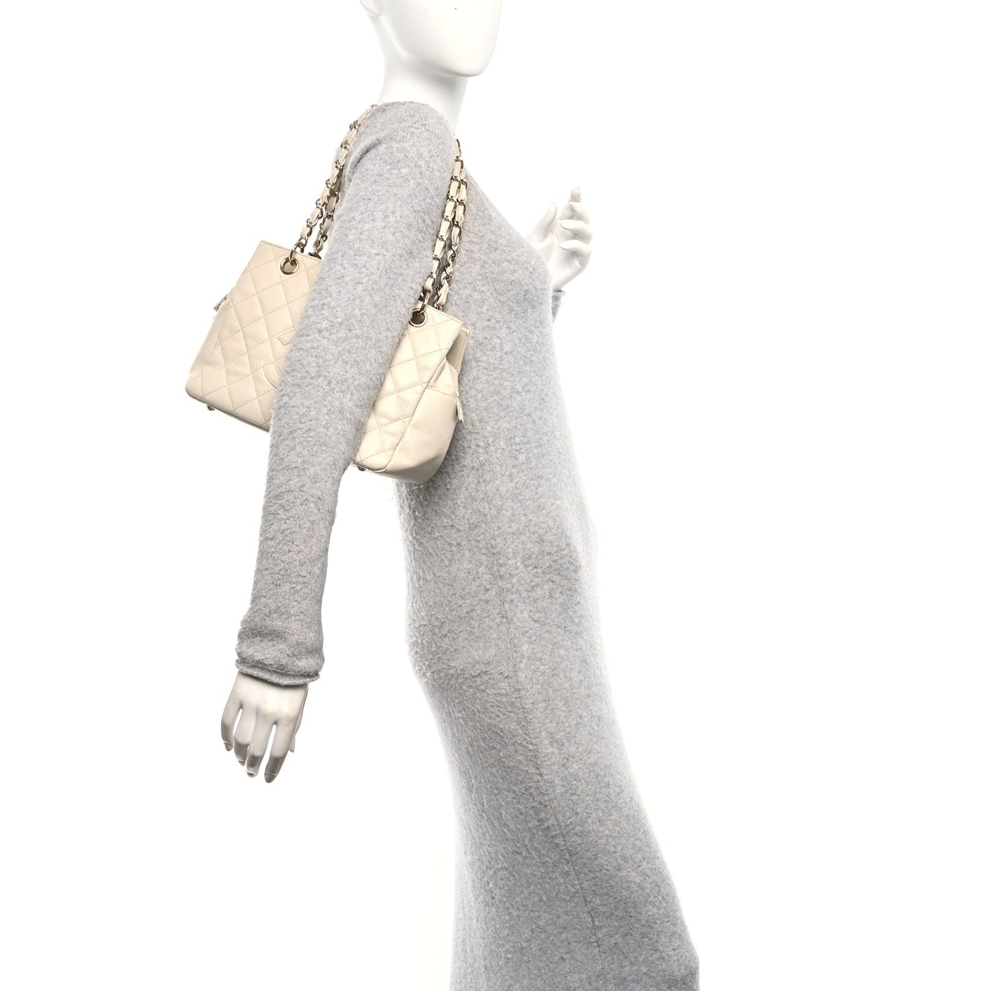 Caviar Quilted Petit Timeless Tote PTT Beige