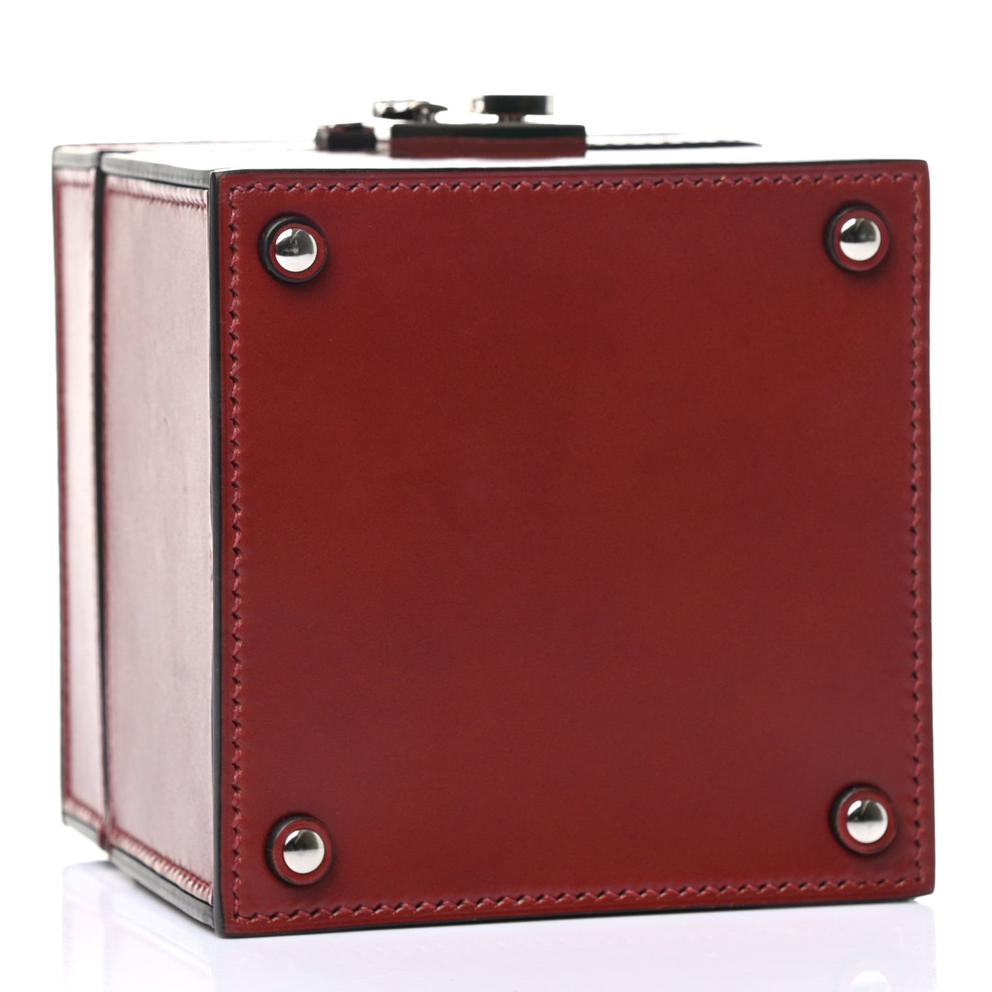 Calfskin Mini Vanity Case Clutch Scarlet Red
