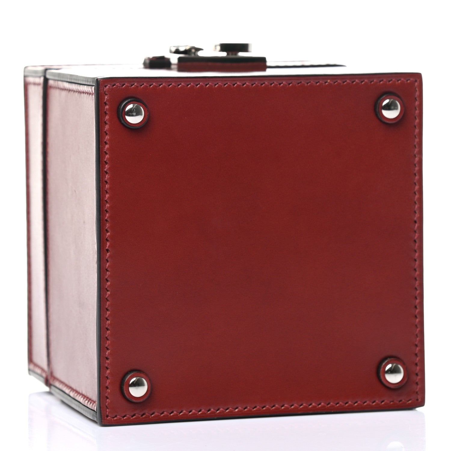 Moynat Calfskin Mini Vanity Case Clutch Scarlet Red 4 of 10