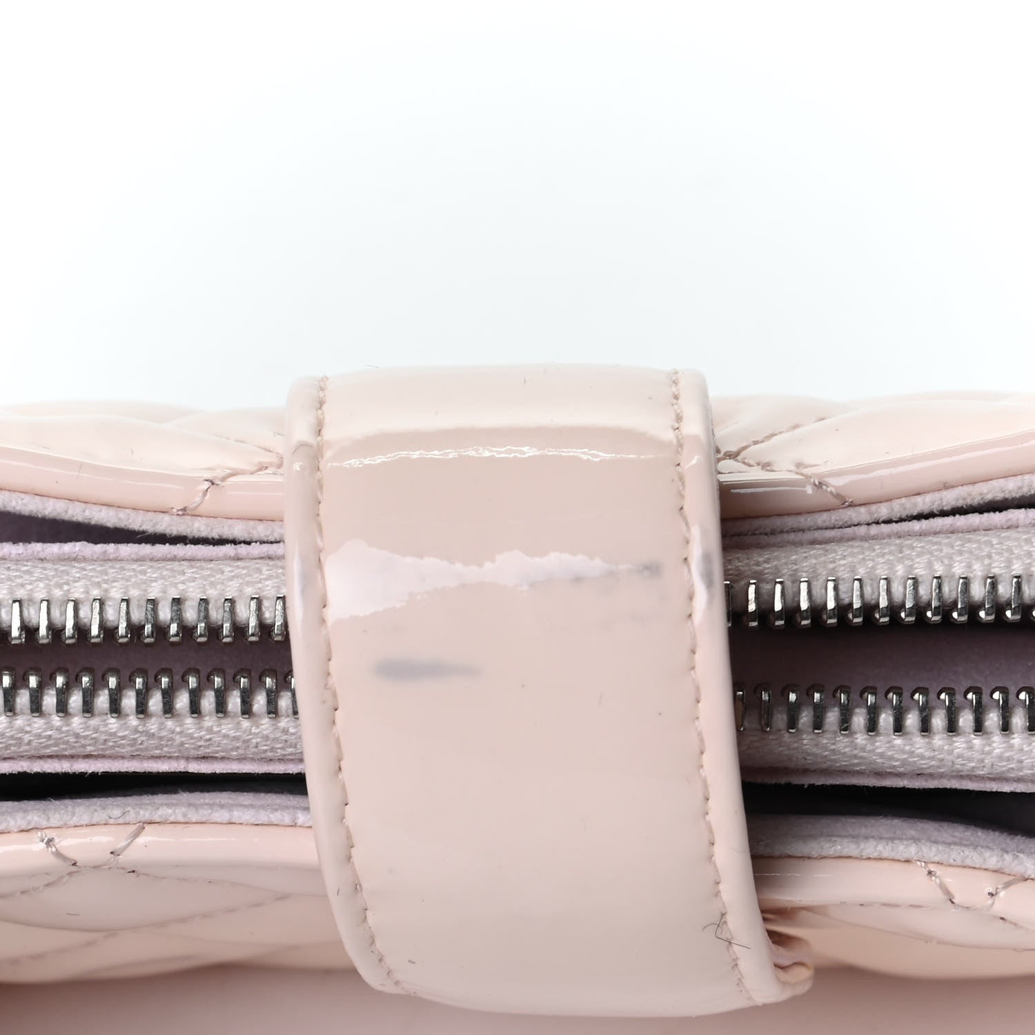 Chanel Patent Quilted Mini Phone Holder Clutch Light Pink 6 of 6