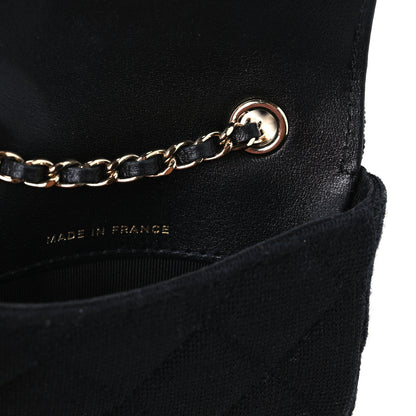 Chanel Jersey Quilted Flap Chain Waist Bag Black 6 of 11