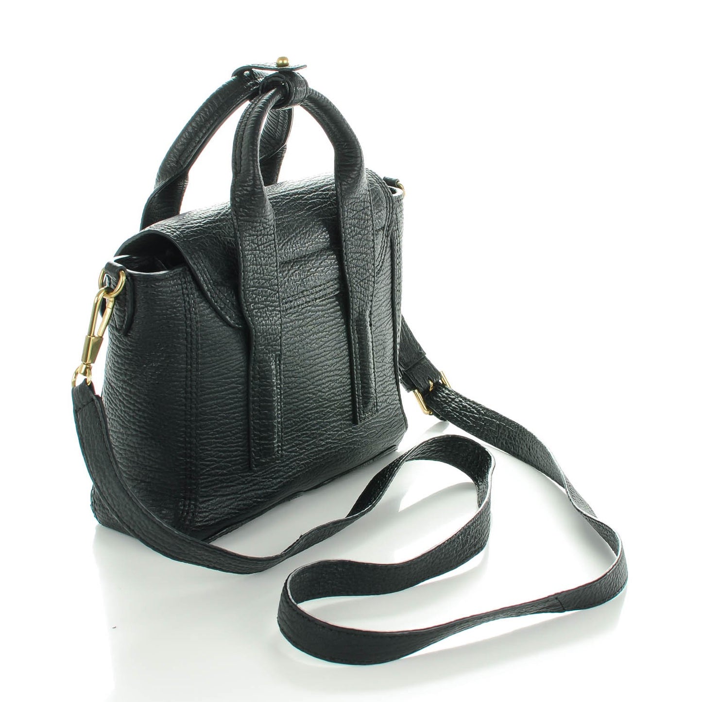 3.1 Textured Calfskin Mini Pashli Satchel Black
