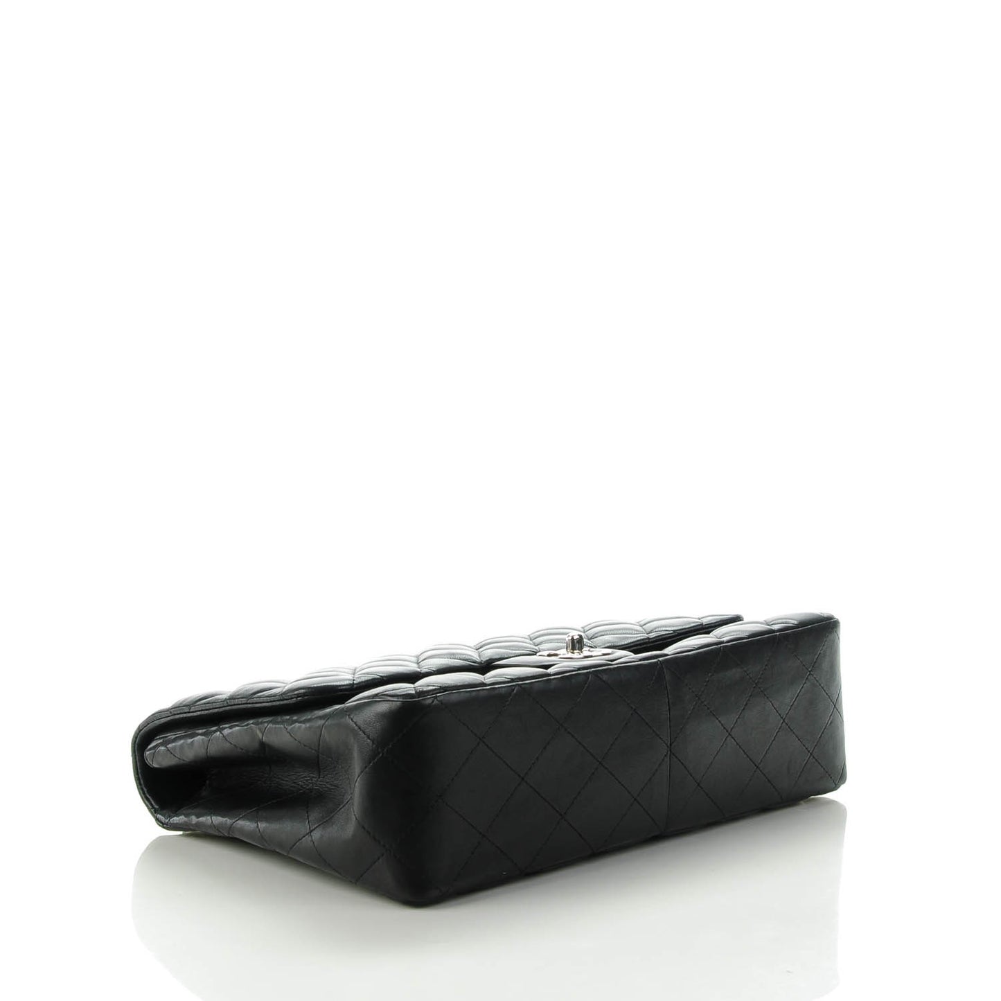 Lambskin Quilted Jumbo Single Flap Black
