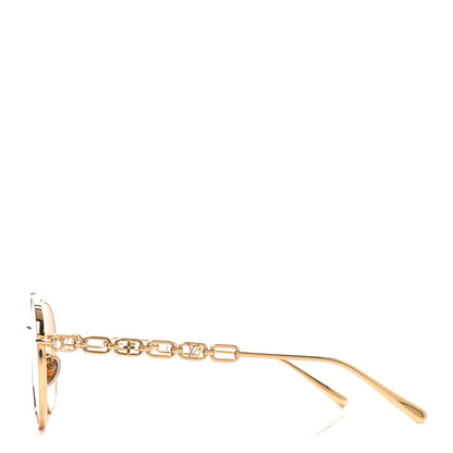 Louis Vuitton Metal My LV Chain Pilot Sunglasses Z1539E Gold 4 of 8